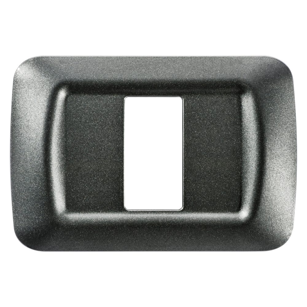  top system plate - in technopolymer gloss finishing - 1 gang - metallic slate - system