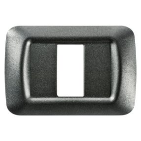 placca top system - in tecnopolimero finitura lucida - 1 posto - ardesia metallizzato - system