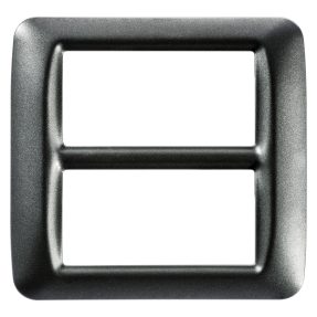 placca top system - in tecnopolimero finitura lucida - 8 posti (4+4 sovrapposti) - ardesia metallizzato - system