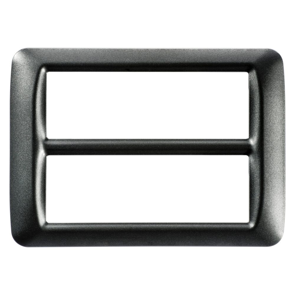  placca top system - in tecnopolimero finitura lucida - 12 posti (6+6 sovrapposti) - ardesia metallizzato - system