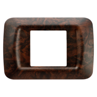 TOP SYSTEM PLATE - IN TECHNOPOLYMER - 2 GANG - ENGLISH WALNUT - SYSTEM