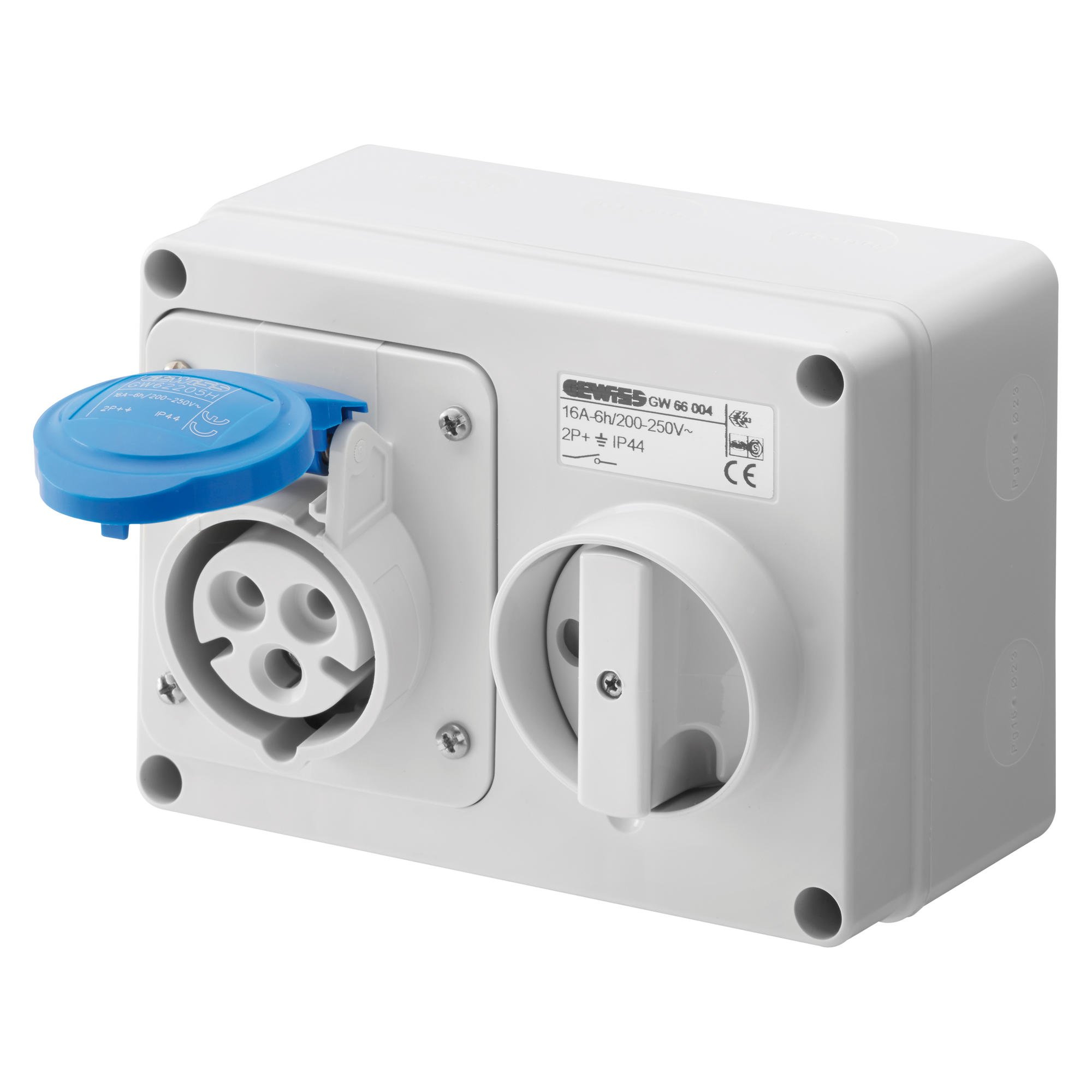 GEWISS Outlet With Lock - Rectangular - 32 Amps - IP44
