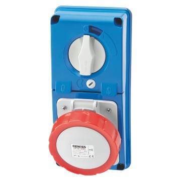Interlocked vertical socket-outlets without bottom with rotary switch and fuse-holder base - 50/60Hz - IP67 Interlocked vertical socket-outlets without bottom with rotary switch and fuse-holder base - 50/60Hz - IP67