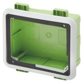 CASSETTA CON CORNICE PER INCASSO DI PRESE FISSE ORIZZONTALI - PER PARETI MOBILI E CARTONGESSO - 16/32A CBF - IP44