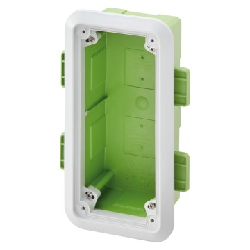 Caixa com moldura para encastramento de tomadas verticais - IP55