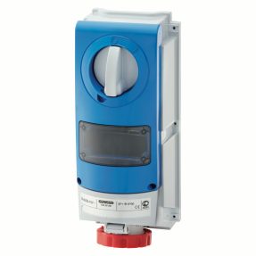 presa fissa interbloccata verticale - senza fondo - per montaggio apparecchiature modulari - impieghi gravosi - 3p+n+t 32a 346-415v-50/60hz 6h-ip66