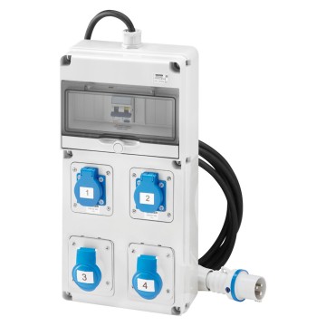 Quadro com alimentação por cabo e ficha IP44