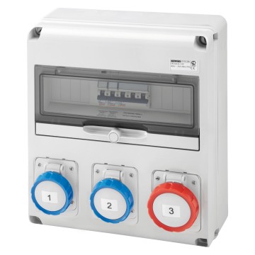 Quadro estanque Q-DIN 14 DBO cabeado com tomadas n&amp;atilde;o interbloqueadas - IP65