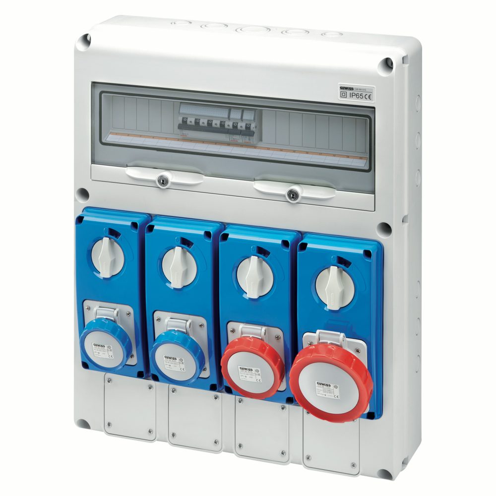  q-din 20 dbo - 4 prese interbloccate verticali sbf 4 flange - ip65
