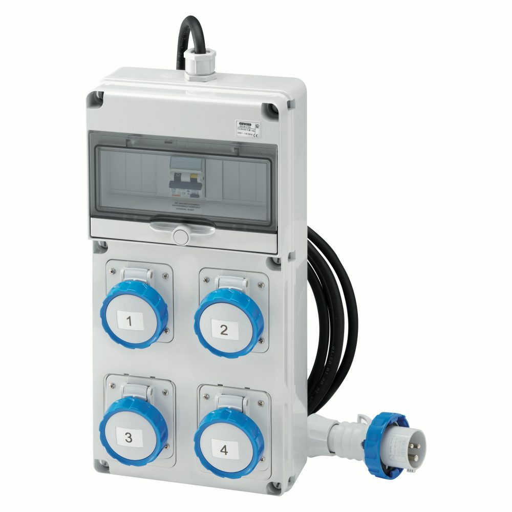  q-din 10 acs – mobilní přenosné – s kabelem a vidlicí – 4 2p+e 16 a iec309 – ip65