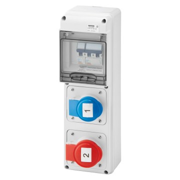 Bekabelde Q-DIN 5 DBU-borden met IEC 309-contactdozen - IP44