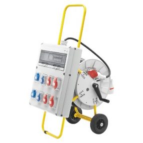 Q-DIN 20 ASC - MOBILE E PORTATILE - CON CARRELLO - 2 2P+T 16A IEC309 + 2 3P+T 16A IEC 309 + 2 3P+T 32A IEC309 + 2 PRESE STANDARD TEDESCO 16A - IP44