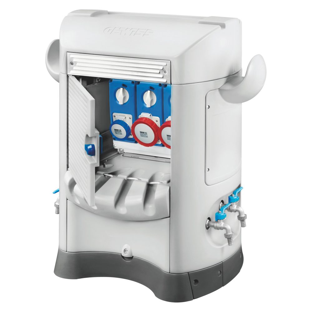  qmc125b - câblé - simple face - 1 prise 2p+t 16a + 2 prises 3p+n+t 32a - ip55 - blanc