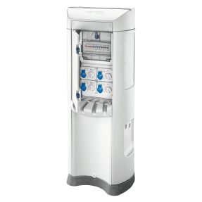 qmc200b - kablolu - çi̇ft tarafli çikişli - 4 pri̇z 2p+t 16a - biçakli pri̇z 3p 40a - 4 mcd 2p 10a 0,03a - ip44 - beyaz