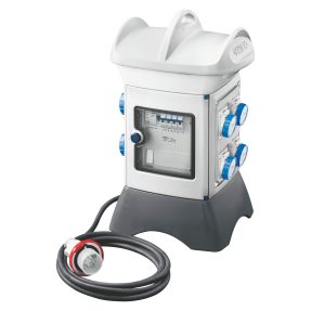 qmc16t - cablato - trasportabile - bifacciale - 6 prese 2p+t 16a 2 prese civili 10/16a - ip55 - bianco