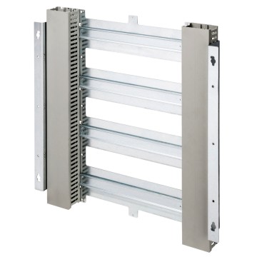 Functionele metalen frames uitgerust met DIN-rails voor modulaire toestellen