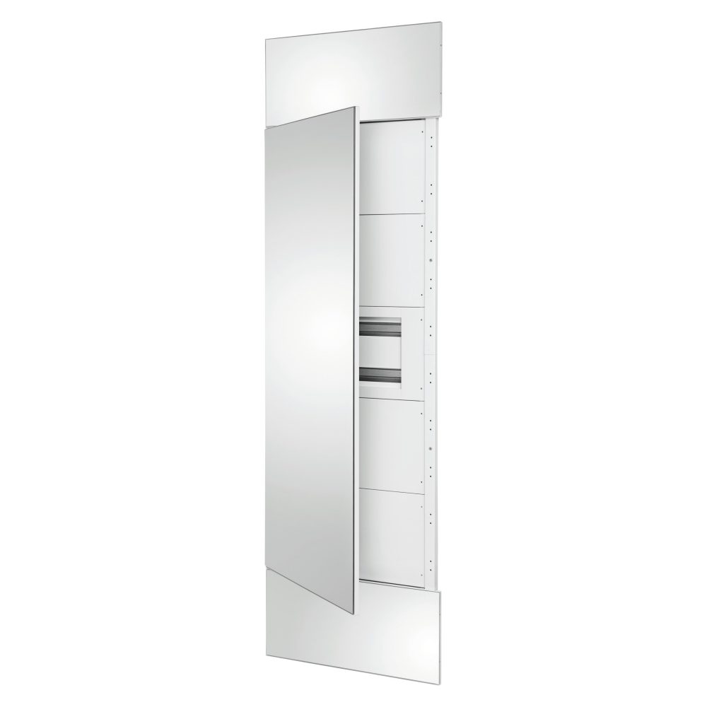  domo center - kit frontal - puerta en acabado espejo - 1 panel truquelado 40 módulos - h.2400 - metállicos - blanco ral 9003