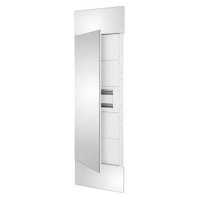 domo center - kit frontal - porte et panneaux de finition miroir - 1 coffret 40 modules - h.2400 - métal - blanc ral 9003