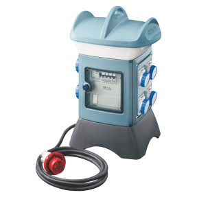 qmc16t - cablato - trasportabile - bifacciale - 6 prese 2p+t 16a 2 prese civili 10/16a - ip55 - azzurro