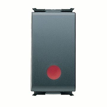  PULSADOR UNIPOLAR 250V ac - 10A CONTACTO AUXILIARE NA - PARADA - ROJO - 1 MÓDULO - PLAYBUS