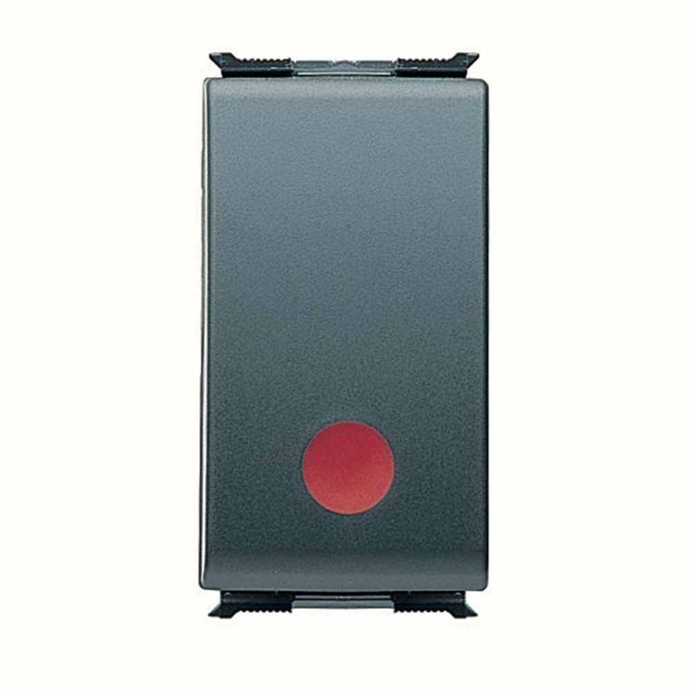  drukknop 1p 250 vac - 10 a hulpcontacten no - stop - rood - 1 module - playbus