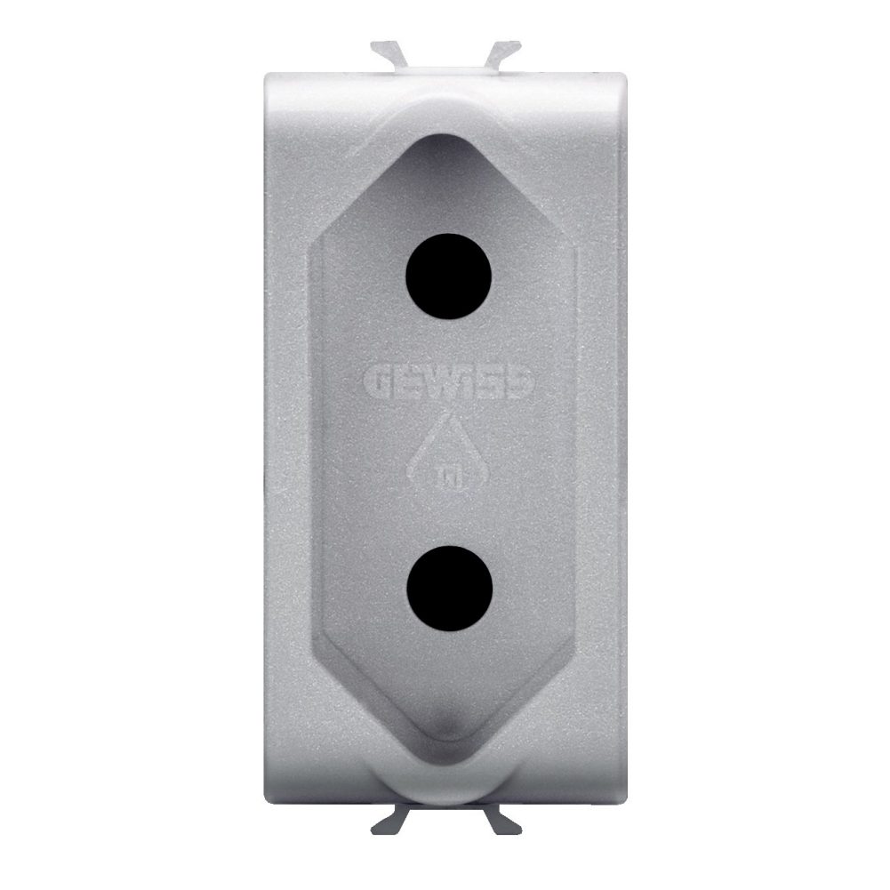  israeli standard socket-outlet - 250 v ac - 2p 10 a - 1 module - titanium - chorusmart