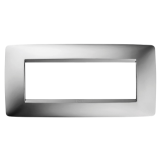 PLACA ONE - EN TECNOPOLÍMERO METALIZADO - 6 MÓDULOS - CROMO - CHORUS
