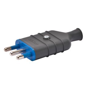 portable plug - straight - italian standard - 2p+e 16a 250v ac - type s17 - slate