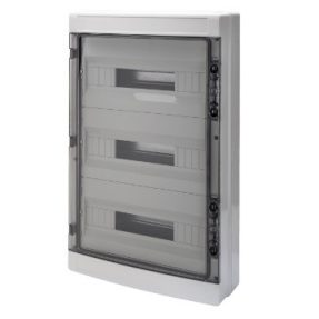DISTRIBUTION BOARD WITH PANELS WITH WINDOW AND EXTRACTABLE FRAME - PRE- ARRANGED FOR TERMINAL BLOCK - (18X3) 54M IP65