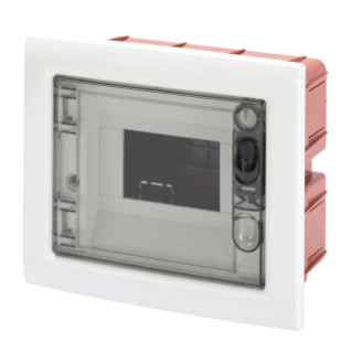 FLUSH-MOUNTING ENCLOSURE WITH SMOKED TRANSPARENT DOOR 6 MODULES IP40