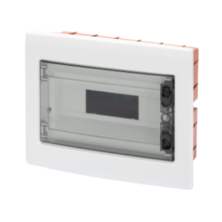 FLUSH-MOUNTING ENCLOSURE WITH SMOKED TRANSPARENT DOOR 18 MODULES IP40