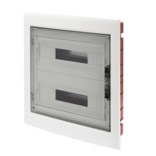 DISTRIBUTION BOARD WITH SMOKED TRANSPARENT DOOR (18X2) 36 MODULES IP40