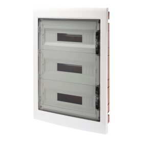 distribution board with smoked transparent door (18x3) 54 modules ip40