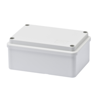 ABZWEIGKÄSTEN  UND FÜR ELEKTRISCHE UND ELEKTRONISCHE GERÄTE - FLACHER GESCHLOSSENE DECKEL - IP56 - INNEN-ABMESSUNGEN 120X80X50 - GLATTEN WÄNDEN