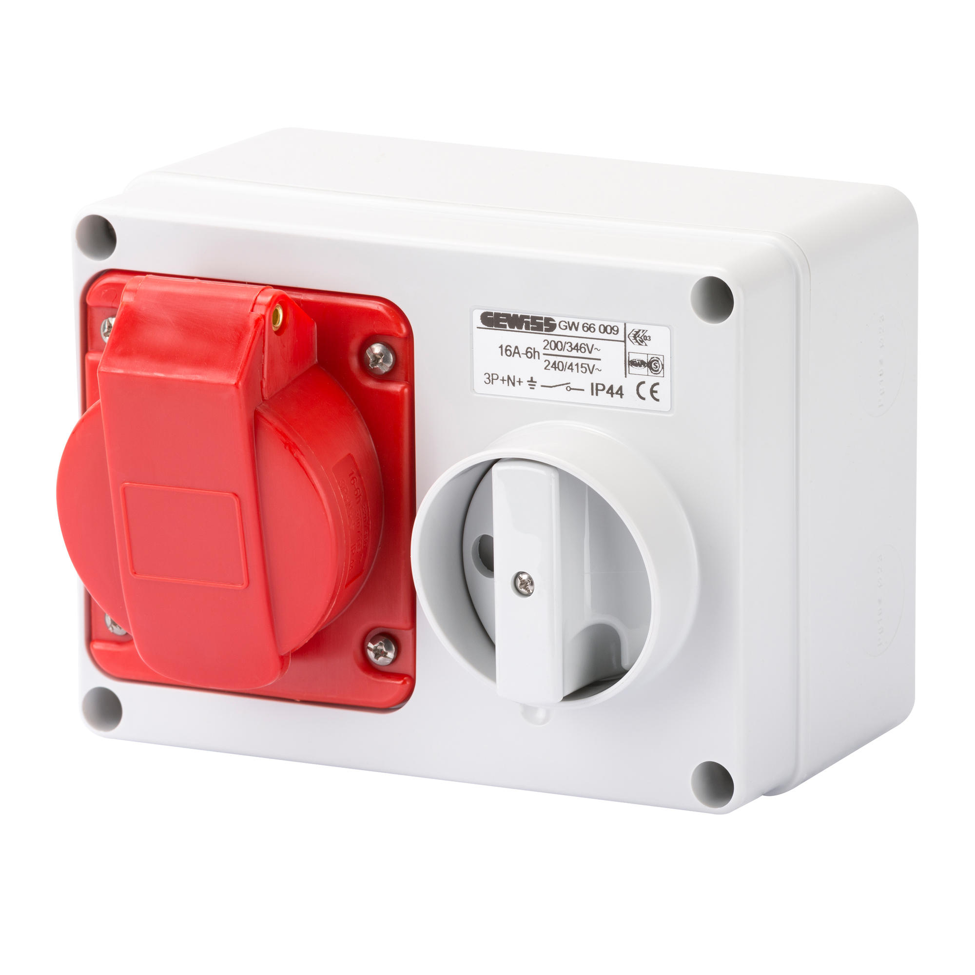GEWISS Outlet With Lock - Rectangular 16 A  IP44