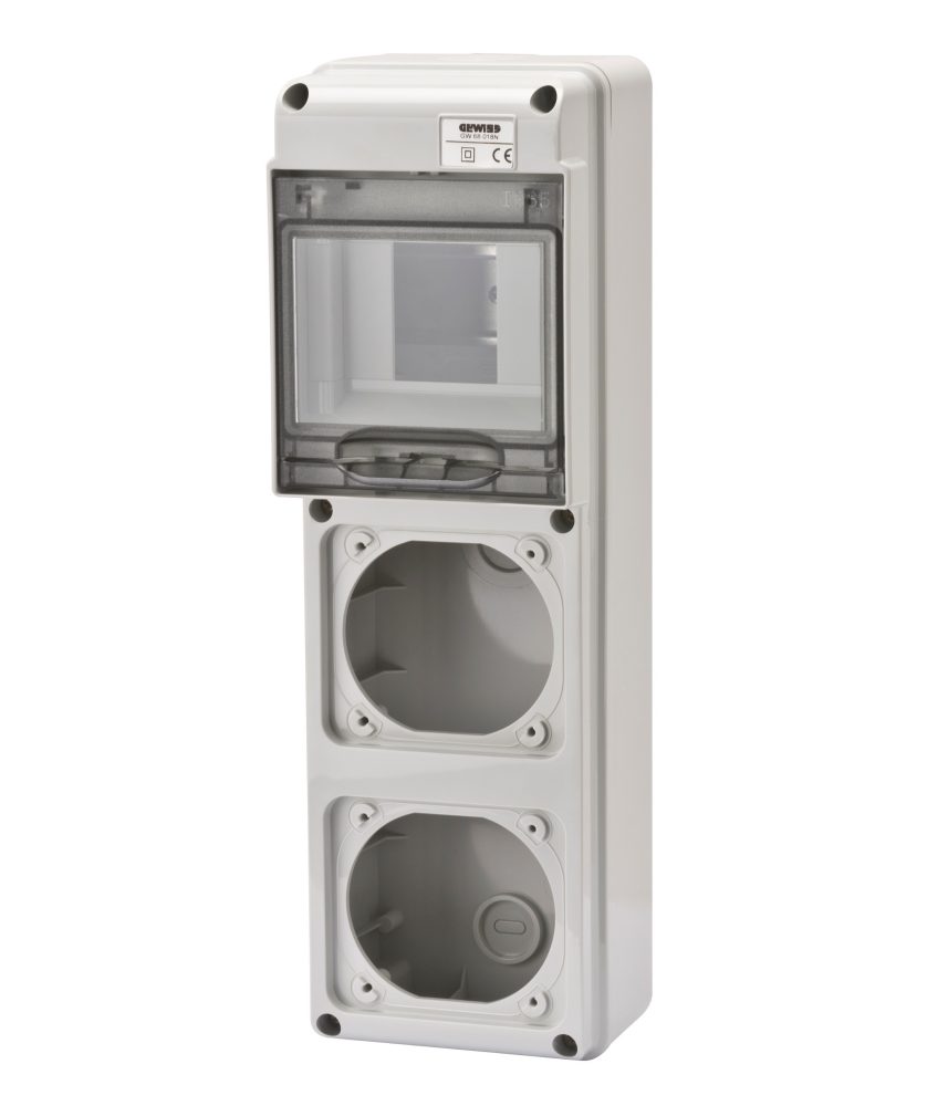  q-din 5 modules - 2 flange iec 309 16a ip44/67 - ip65