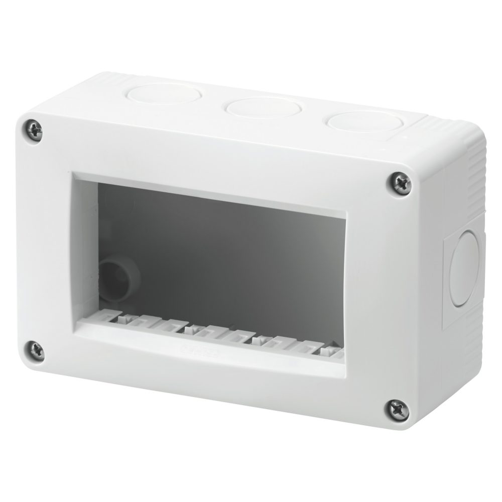  self-supporting empty container - protected ip40 4 gang - ral 7035 grey - chorusmart