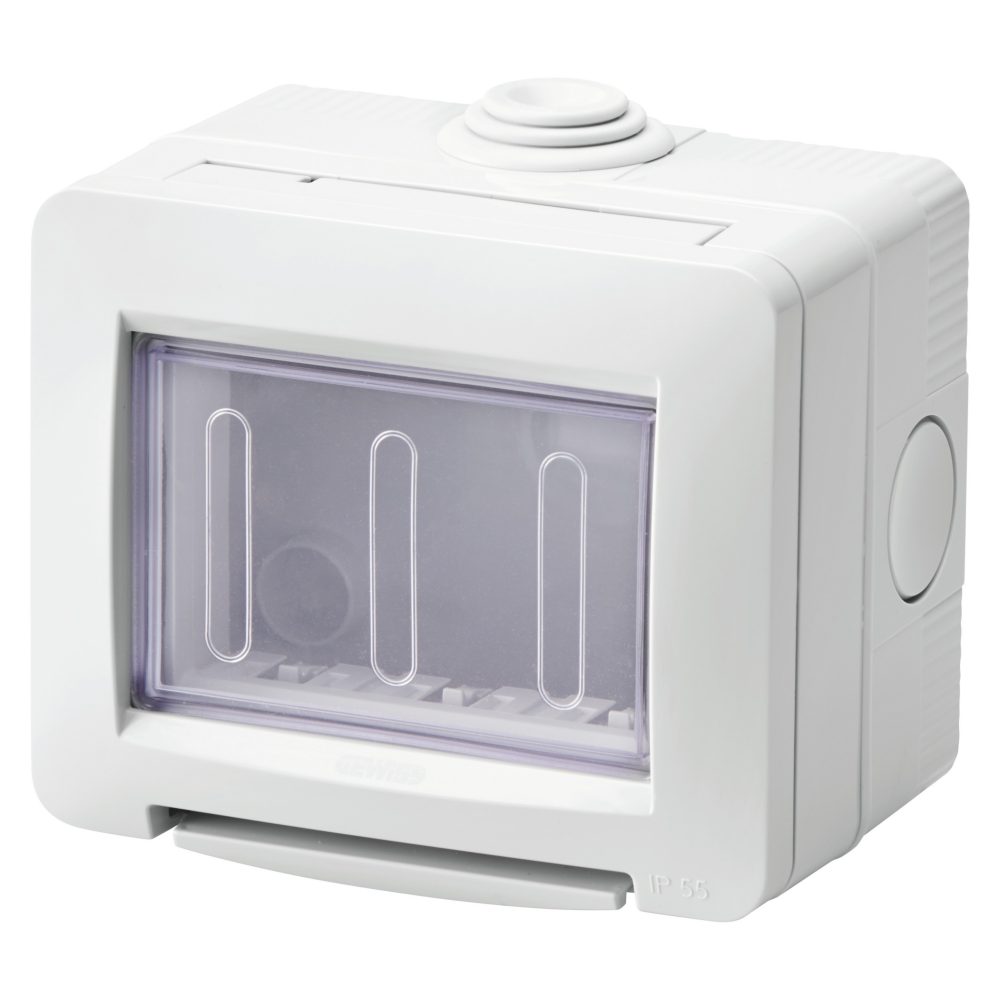  self-supporting empty container - watertight ip55 3 gang - ral 7035 grey - chorusmart