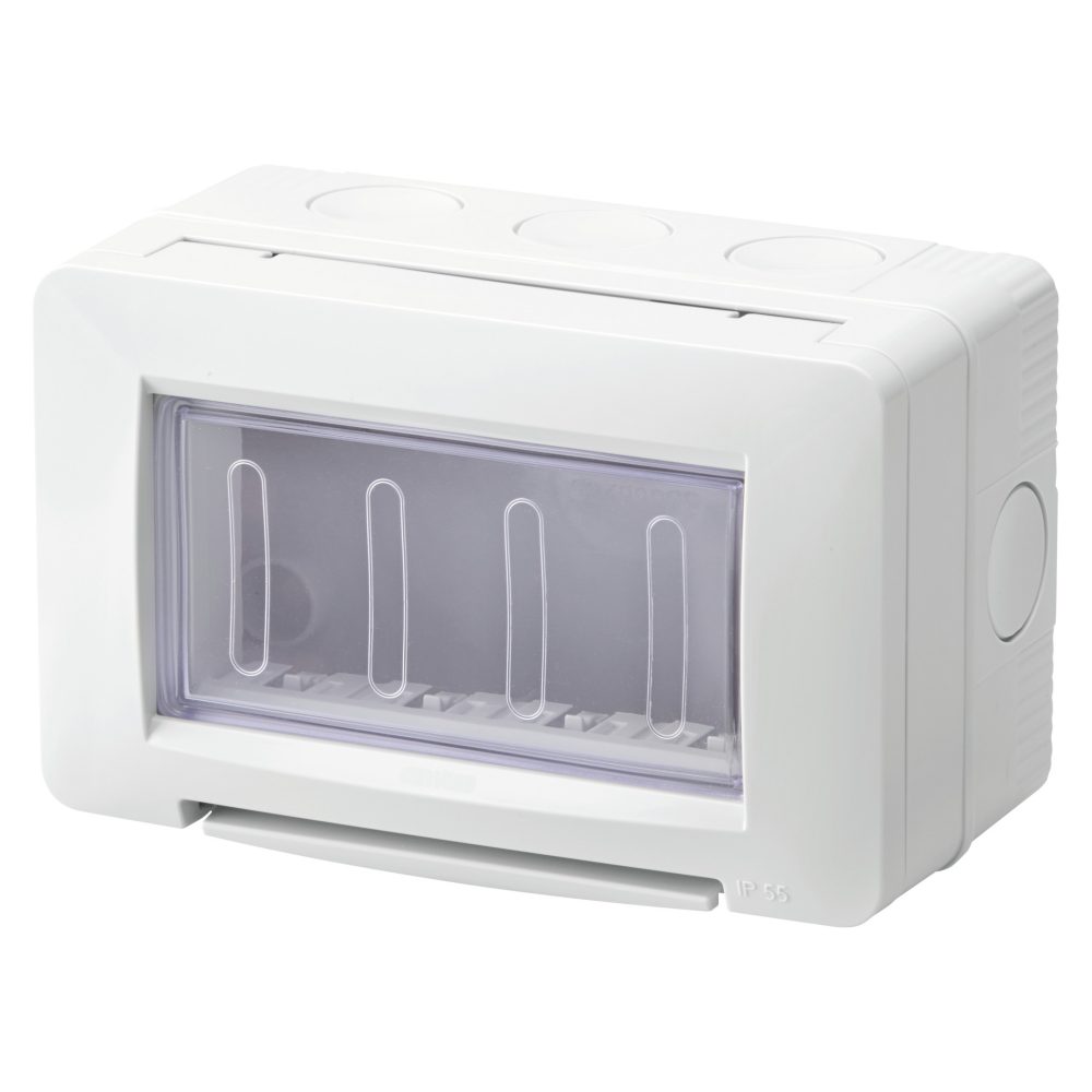  contenitore autoportante vuoto - stagno ip55 4 posti - grigio ral 7035 - chorusmart