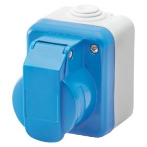 PRESA INDUSTRIALE DA PARETE A NORMA IEC 309 - 2P+T - 230V - IP44 - GRIGIO RAL 7035
