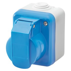 wandsteckdosen nach iec 309 - 2p+e - 220v - ip44 - grau ral 7035