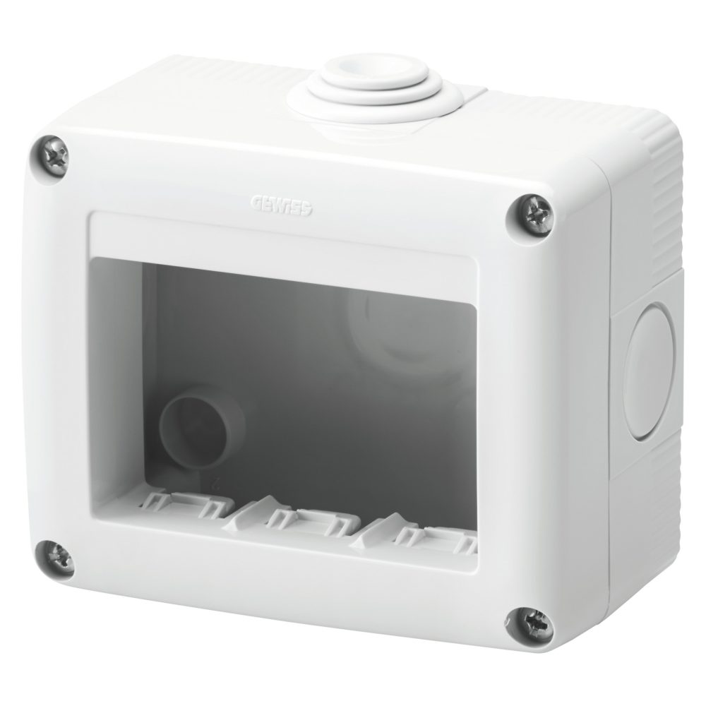  protected enclosure for system devices - 3 gang - ral 7035 grey - ip40