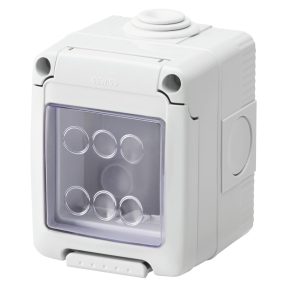 boîtier étanche pour appareils system - 2 postes - gris ral 7035 -ip55