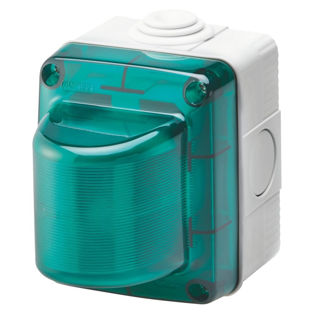  lămpi indicatoare - 15w - 230v - difuzor verde - ip55 - gri ral 7035