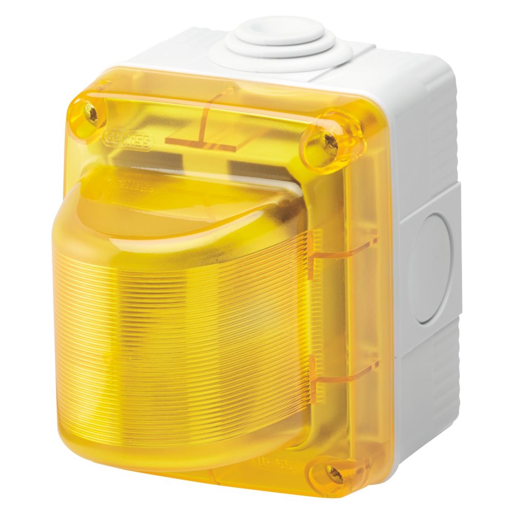  electronic flashlights - 25w - 230v - yellow diffusor - ip55 - grey ral 7035