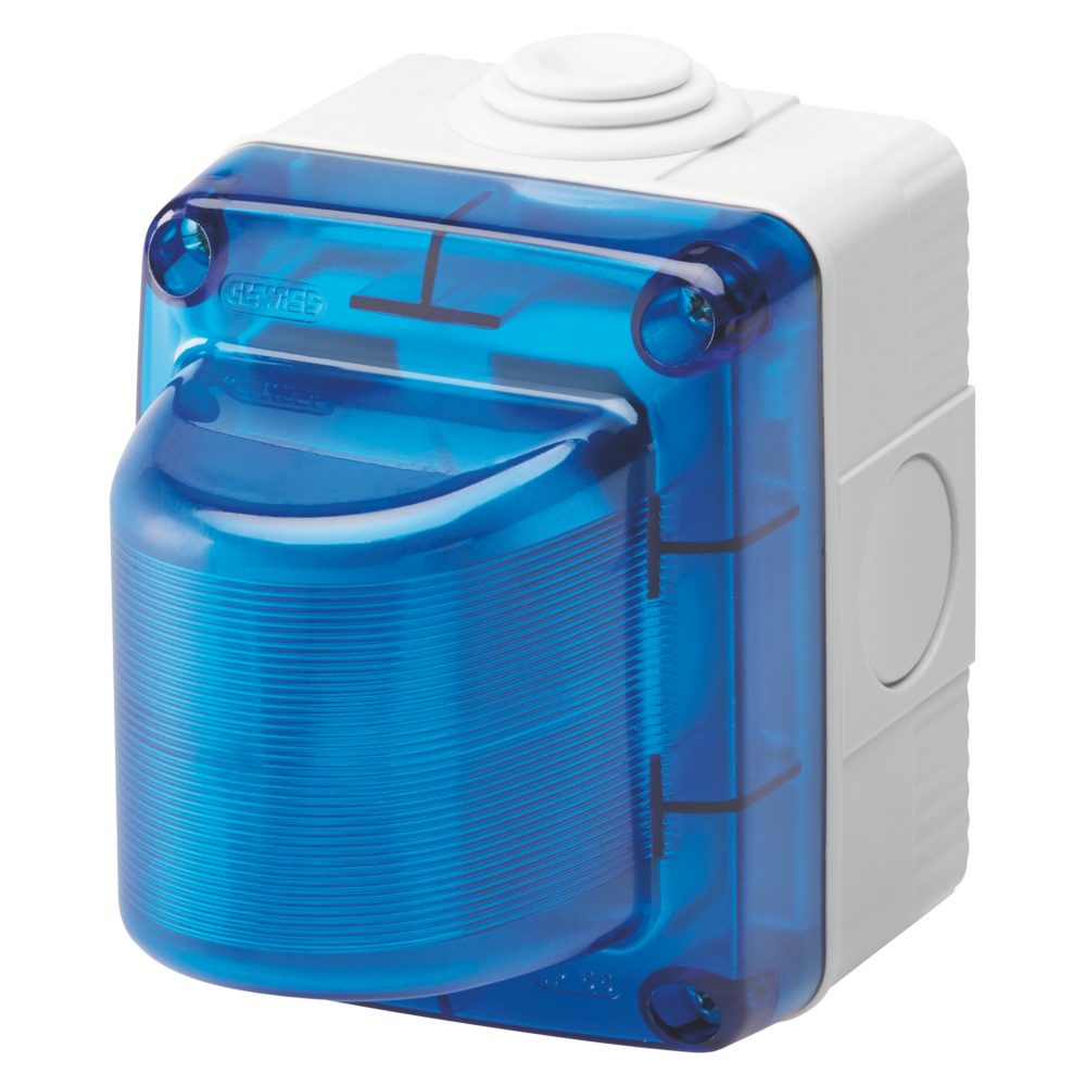  indicator lamps - 15w - 230v - light blue diffusor - ip55 - grey ral 7035