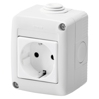 PROTECTED ENCLOSURE COMPLETE WITH SYSTEM DEVICES - WITH SOCKET-OUTLET 2P+E 16 A - GERMAN STANDARD - IP40 - GREY RAL 7035
