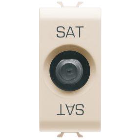 coaxial tv/sat socket-outlet, class a shielding - female f connector - direct with current passing - 1 module - ivory - chorusmart