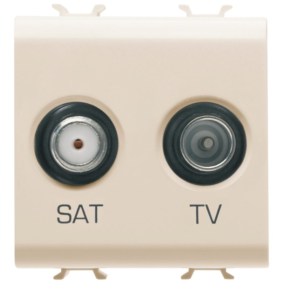 socket-outlet tv-sat - direct - 2 modules - ivory - chorusmart