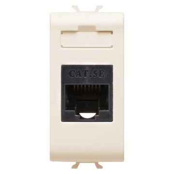 RJ45 BUCHSE - KATEGORIE 5e - UTP - 1 MODUL - CREMEWEISS - CHORUSMART